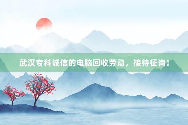 武汉专科诚信的电脑回收劳动，接待征询！